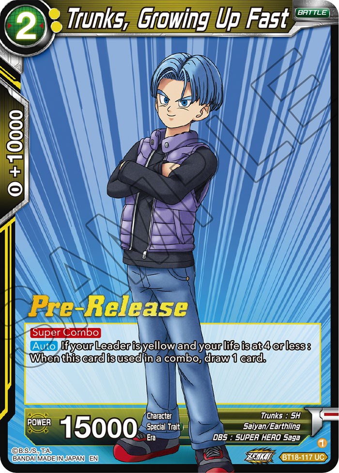 Trunks, Growing Up Fast (BT18-117) [Dawn of the Z-Legends Prerelease Promos] | Odin's Place