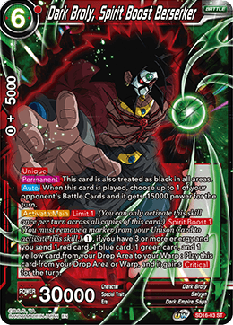 Dark Broly, Spirit Boost Berserker (Starter Deck - Darkness Reborn) (SD16-03) [Cross Spirits] | Odin's Place