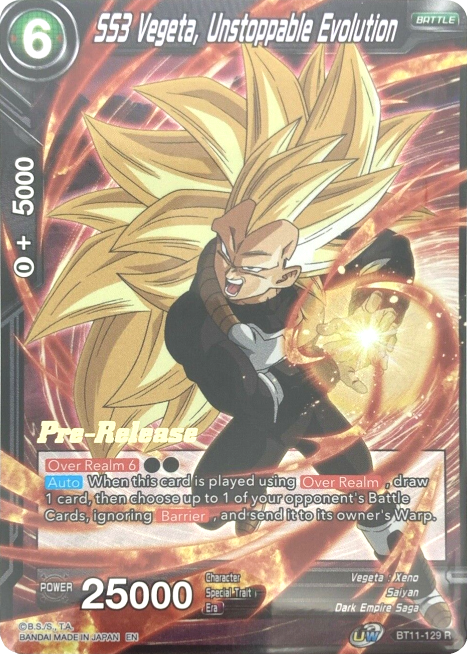 SS3 Vegeta, Unstoppable Evolution (BT11-129) [Vermilion Bloodline Prerelease Promos] | Odin's Place