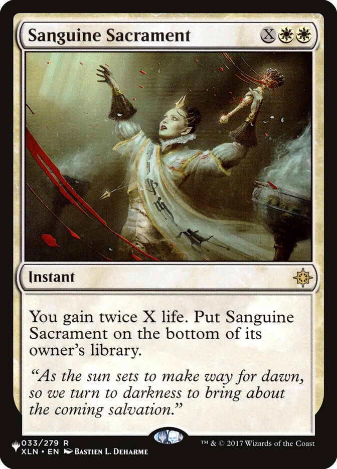 Sanguine Sacrament [The List] | Odin's Place