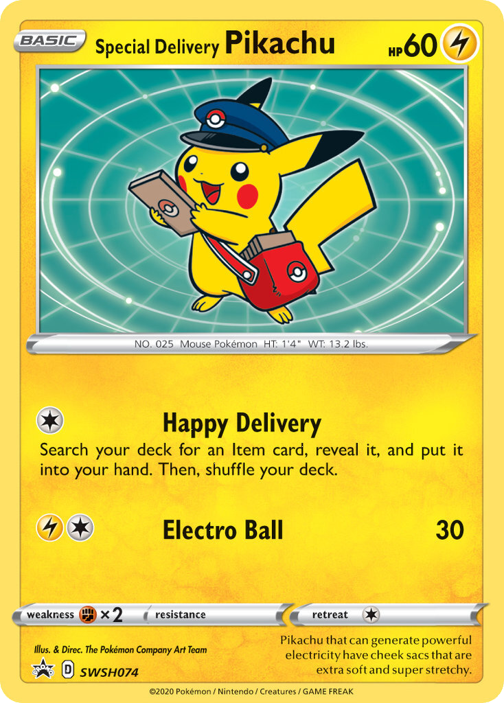 Special Delivery Pikachu (SWSH074) [Sword & Shield: Black Star Promos] | Odin's Place