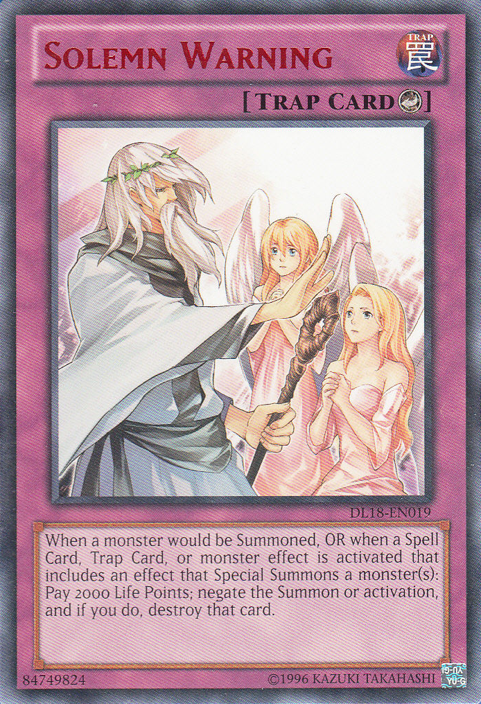 Solemn Warning (Red) [DL18-EN019] Rare | Odin's Place