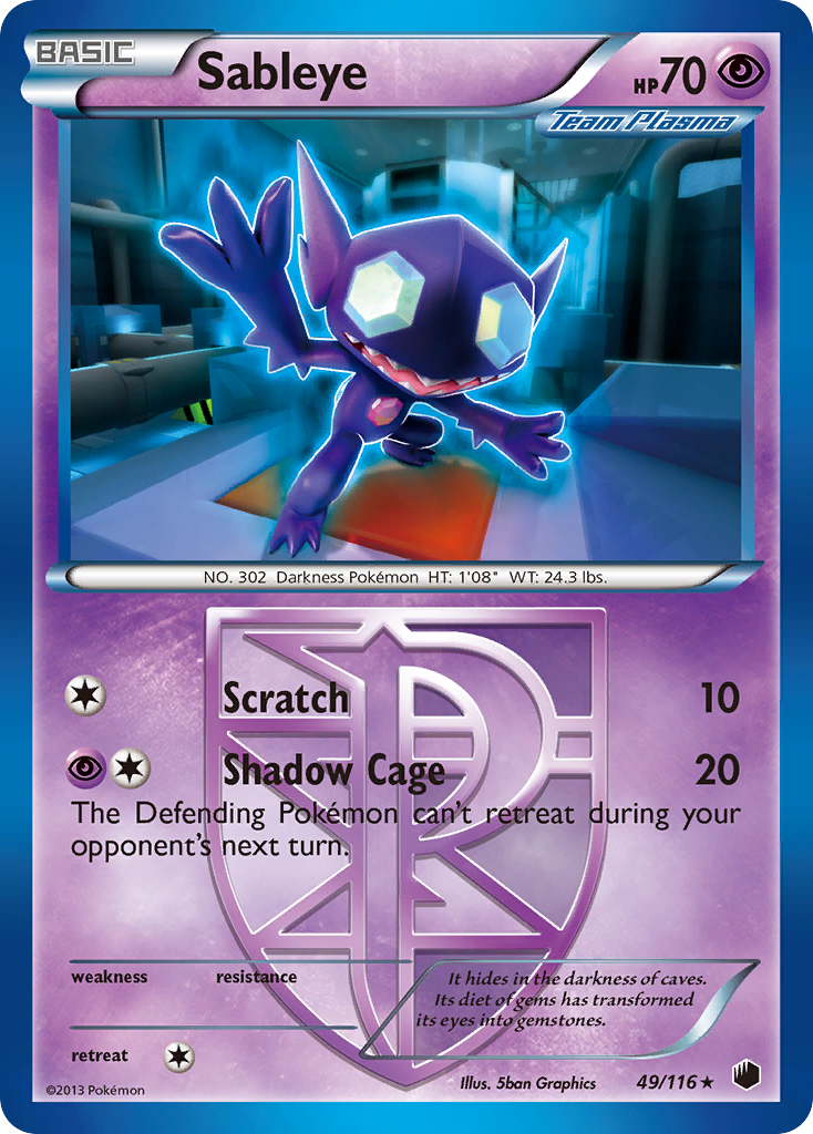 Sableye (49/116) [Black & White: Plasma Freeze] | Odin's Place