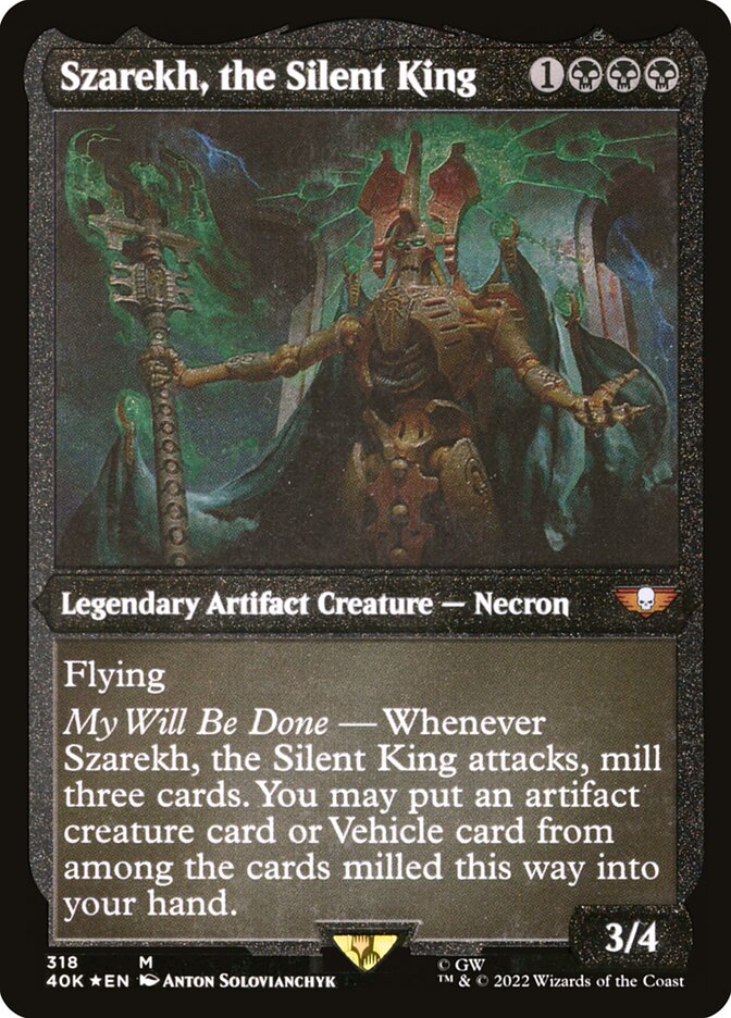 Szarekh, the Silent King (Display Commander) (Etched Foil) [Warhammer 40,000] | Odin's Place
