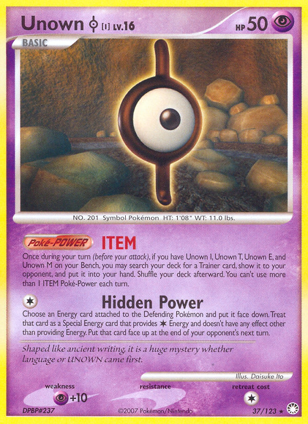 Unown I (37/123) [Diamond & Pearl: Mysterious Treasures] | Odin's Place