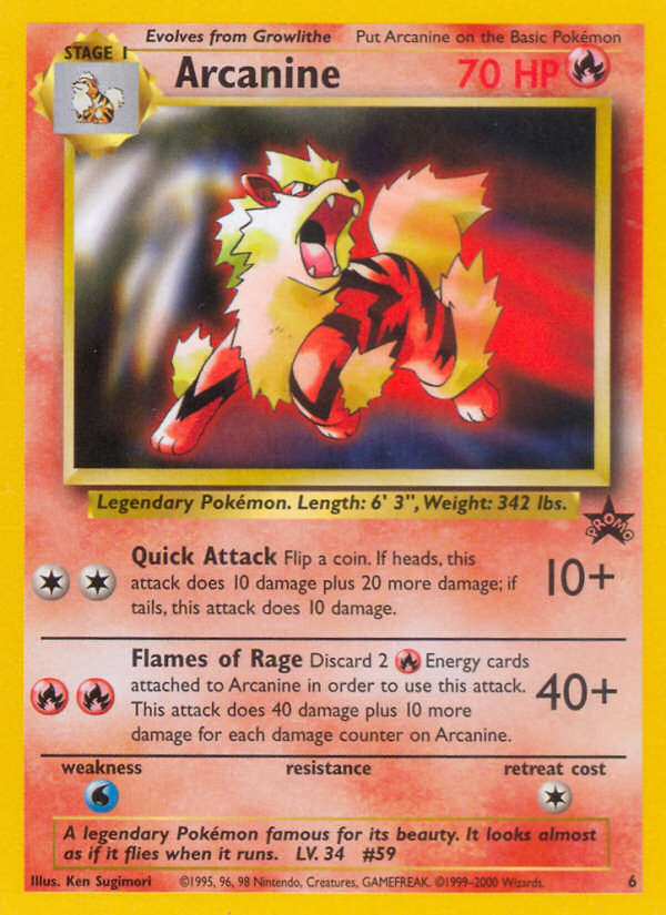 Arcanine (6) [Wizards of the Coast: Black Star Promos] | Odin's Place