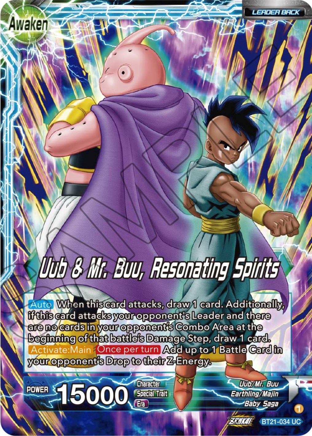 Uub // Uub & Mr. Buu, Resonating Spirits (BT21-034) [Wild Resurgence] | Odin's Place