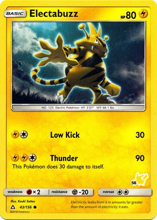 Electabuzz (43/156) (Pikachu Stamp #58) [Battle Academy 2020] | Odin's Place
