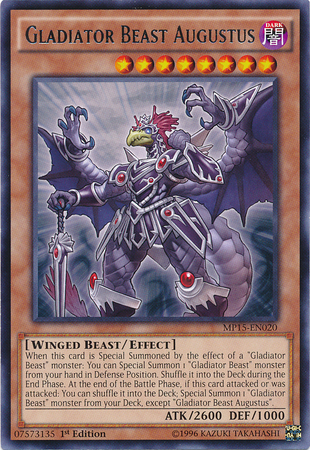 Gladiator Beast Augustus [MP15-EN020] Rare | Odin's Place