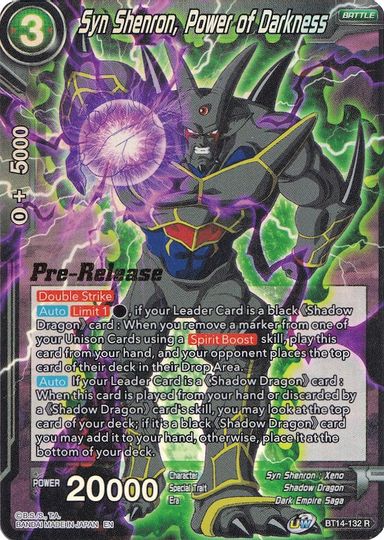 Syn Shenron, Power of Darkness (BT14-132) [Cross Spirits Prerelease Promos] | Odin's Place
