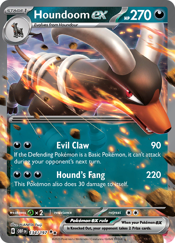 Houndoom ex (134/197) [Scarlet & Violet: Obsidian Flames] | Odin's Place