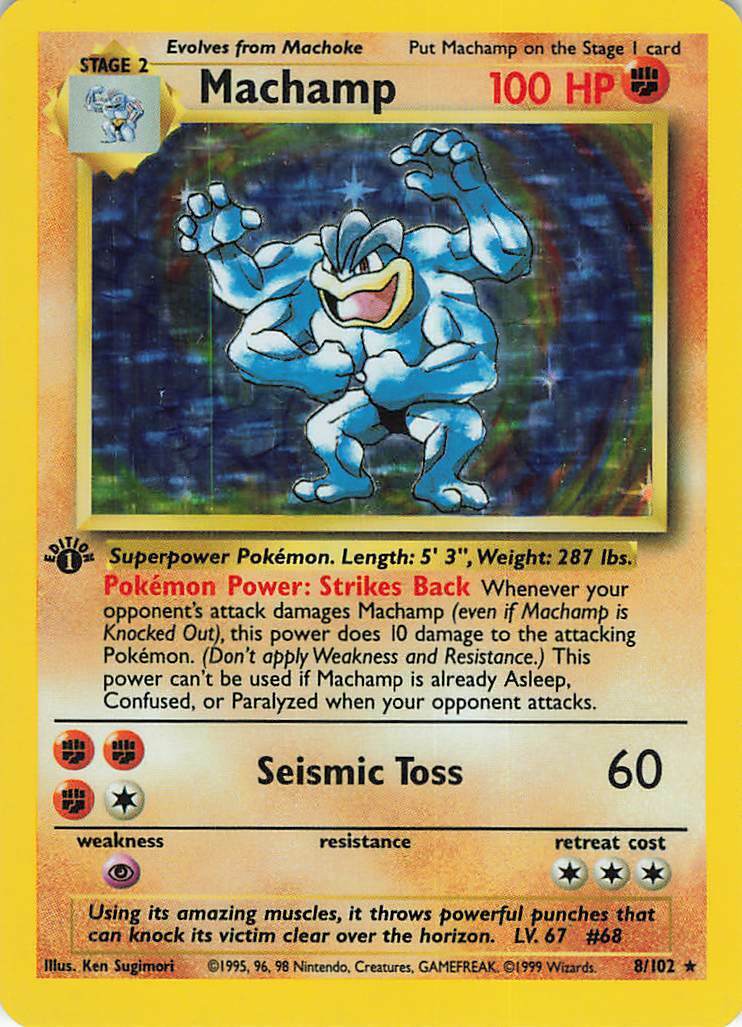Machamp (8/102) (Shadowless) [Base Set 1st Edition] | Odin's Place