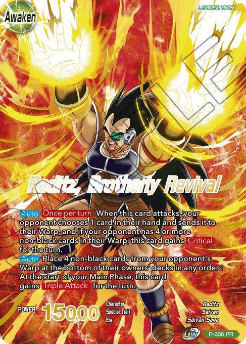 Raditz // Raditz, Brotherly Revival (Gold Stamped) (P-338) [Saiyan Showdown Prerelease Promos] | Odin's Place