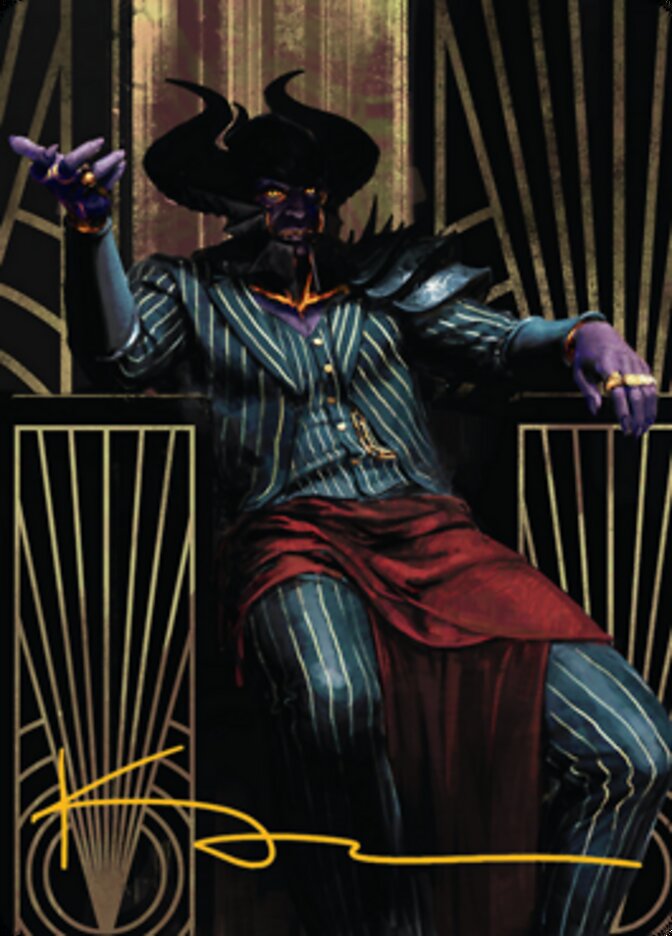 Ob Nixilis, the Adversary 2 Art Card (Gold-Stamped Signature) [Streets of New Capenna Art Series] | Odin's Place