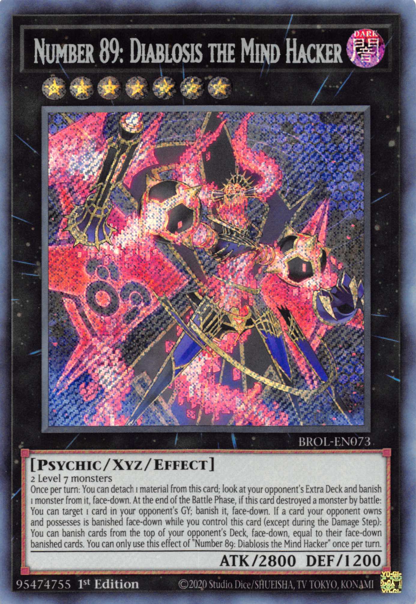 Number 89: Diablosis the Mind Hacker [BROL-EN073] Secret Rare | Odin's Place