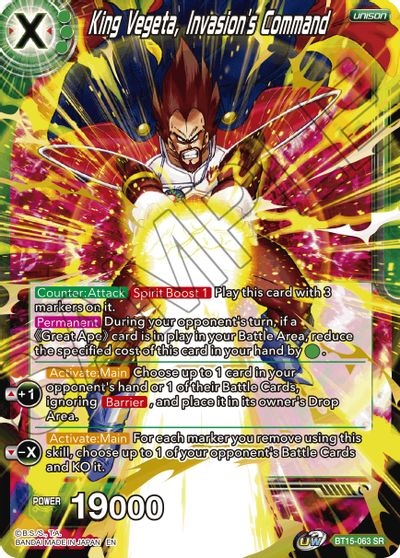 King Vegeta, Invasion's Command (BT15-063) [Saiyan Showdown] | Odin's Place