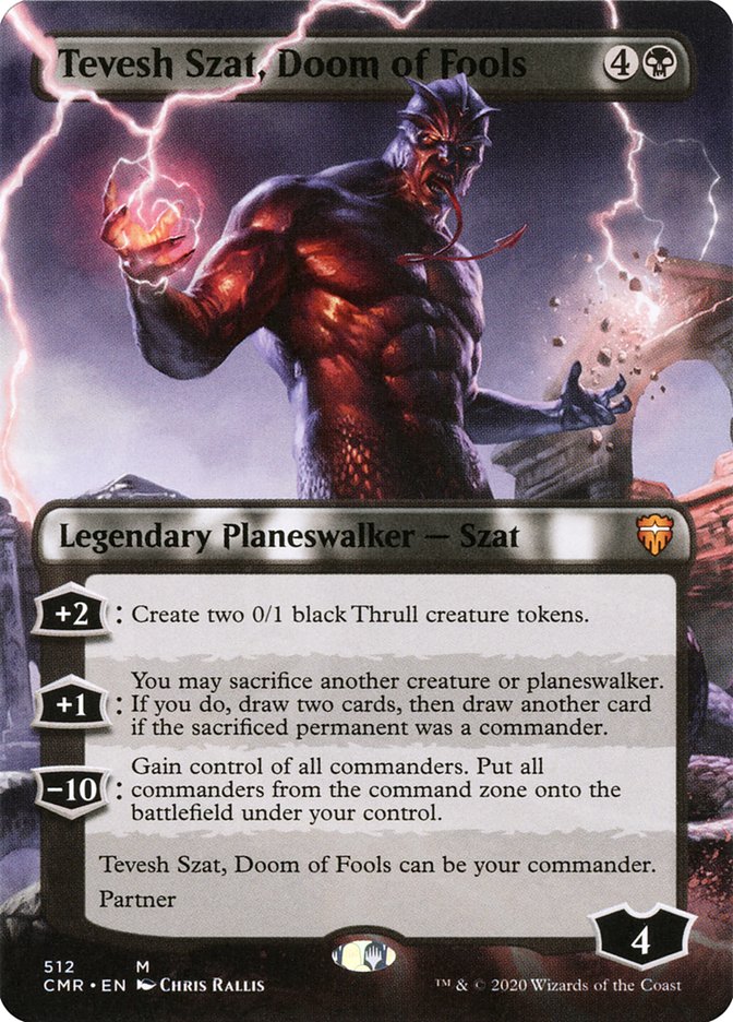 Tevesh Szat, Doom of Fools (Borderless) [Commander Legends] | Odin's Place
