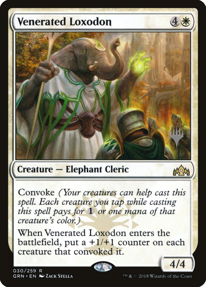 Venerated Loxodon (Promo Pack) [Guilds of Ravnica Promos] | Odin's Place