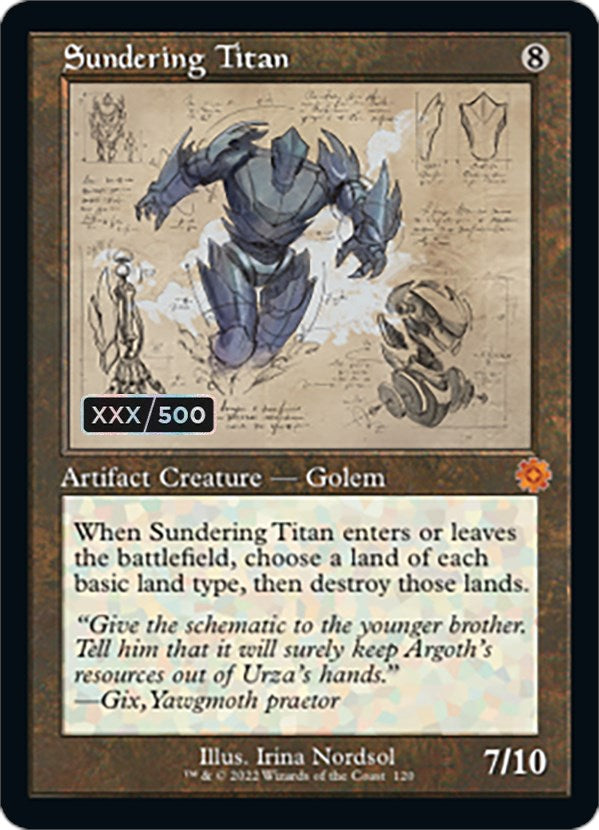 Sundering Titan (Retro Schematic) (Serialized) [The Brothers' War Retro Artifacts] | Odin's Place