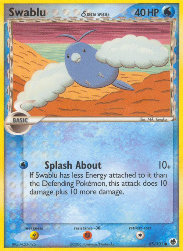 Swablu (65/101) (Delta Species) [EX: Dragon Frontiers] | Odin's Place