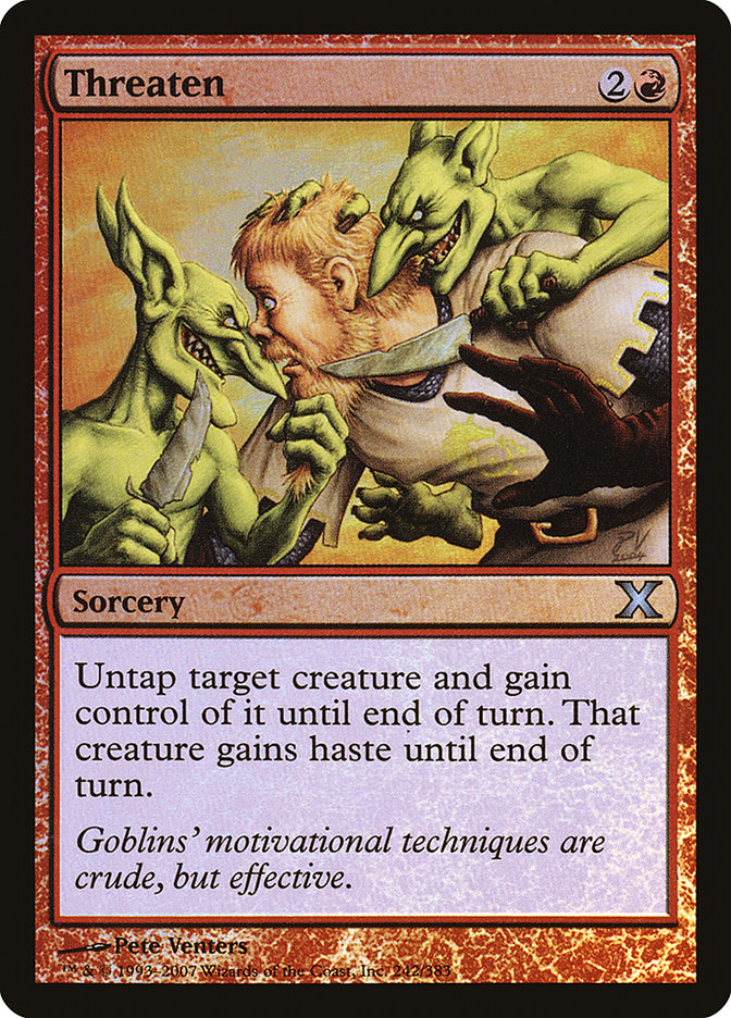 Threaten (Premium Foil) [Tenth Edition] | Odin's Place