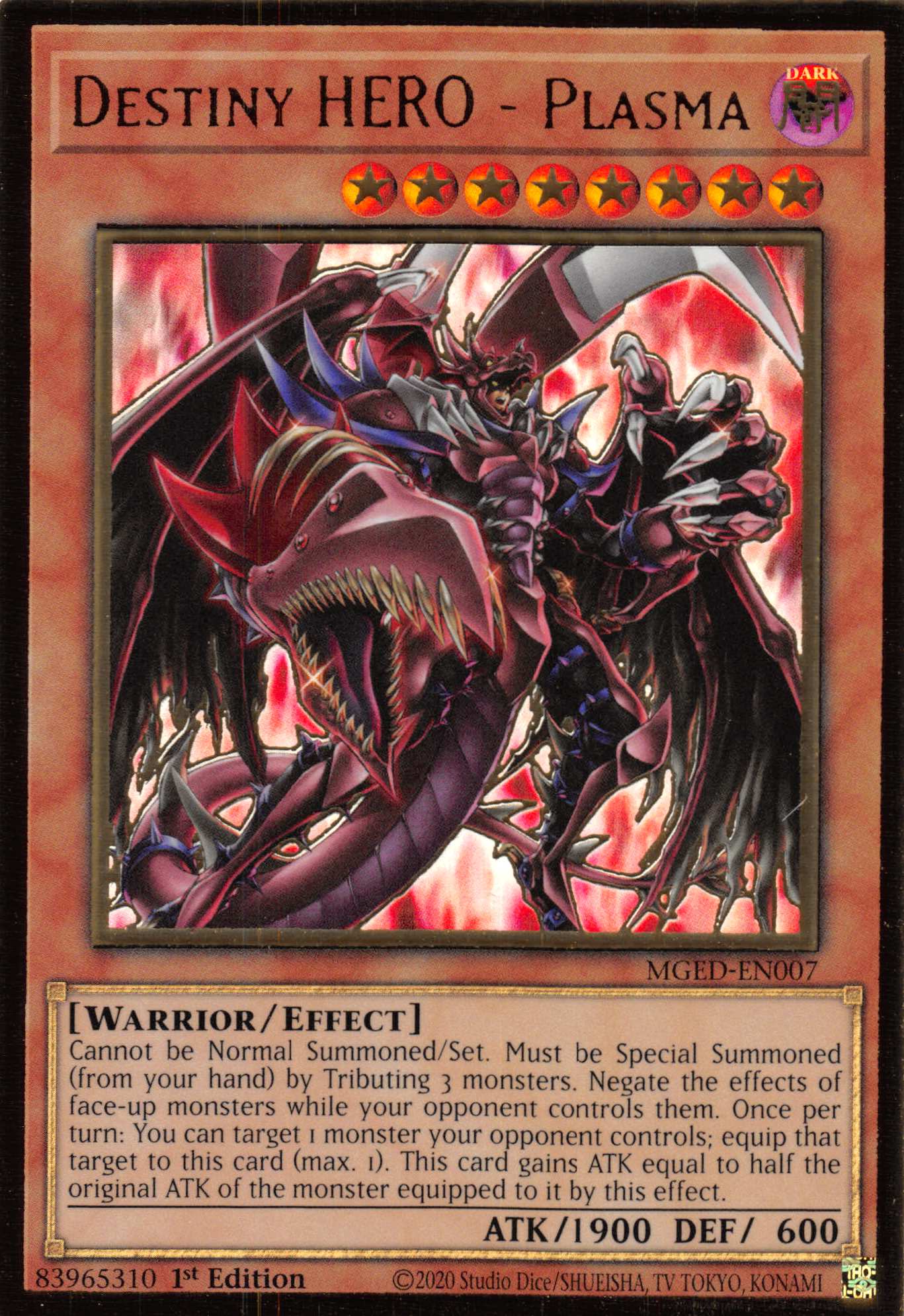 Destiny HERO - Plasma (Alternate Art) [MGED-EN007] Gold Rare | Odin's Place