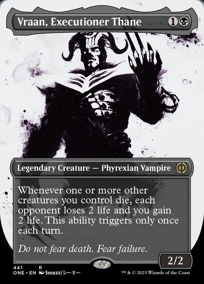 Vraan, Executioner Thane (Borderless Ichor Step-and-Compleat Foil) [Phyrexia: All Will Be One] | Odin's Place