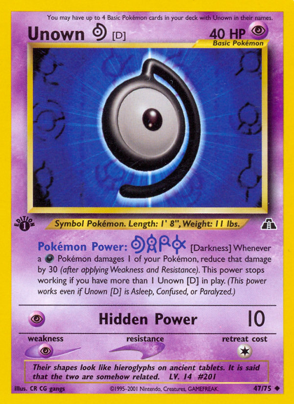 Unown [D] (47/75) [Neo Discovery 1st Edition] | Odin's Place