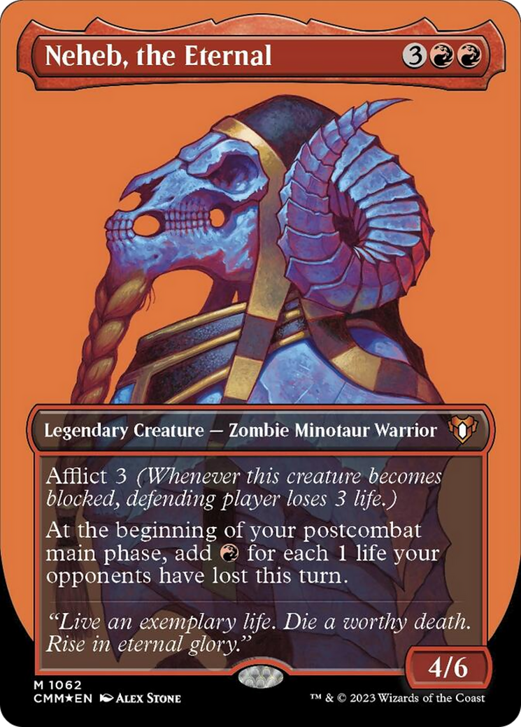 Neheb, the Eternal (Borderless Textured Foil Frame Break) [Commander Masters] | Odin's Place