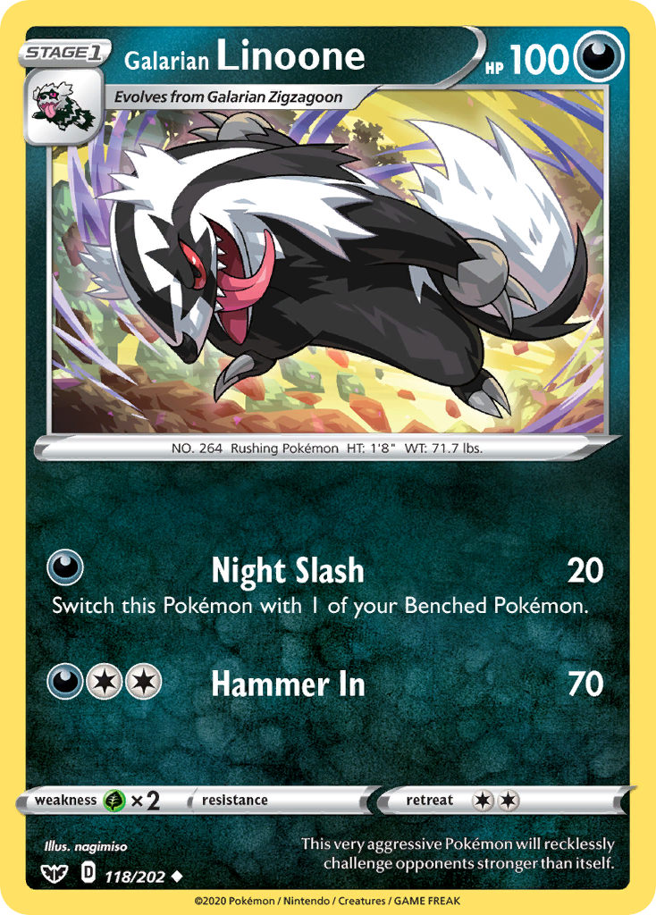 Galarian Linoone (118/202) [Sword & Shield: Base Set] | Odin's Place