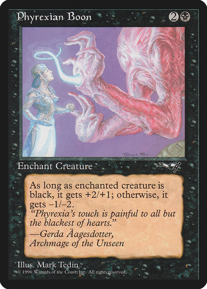 Phyrexian Boon (Person on the Left) [Alliances] | Odin's Place