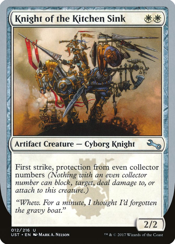 Knight of the Kitchen Sink (12) ("protection from even collector numbers") [Unstable] | Odin's Place