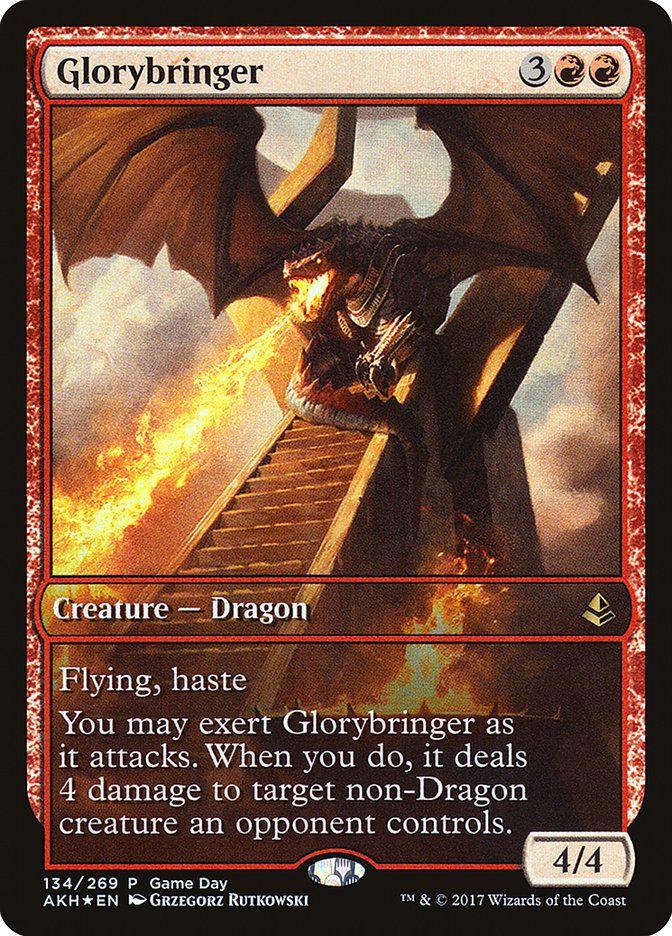 Glorybringer (134) (Game Day) [Amonkhet Promos] | Odin's Place