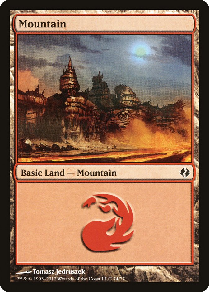 Mountain (74) [Duel Decks: Venser vs. Koth] | Odin's Place