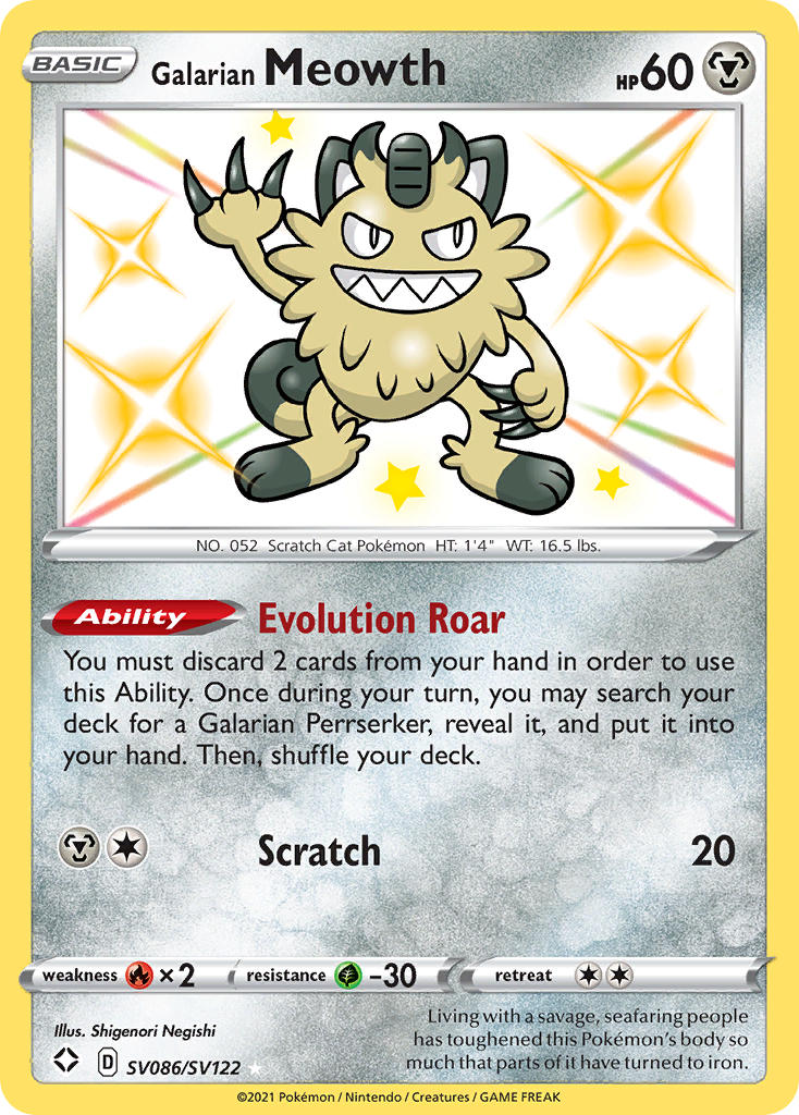 Galarian Meowth (SV086/SV122) [Sword & Shield: Shining Fates] | Odin's Place