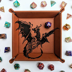 NTSD Gaming Square Leatherette Dice Tray, Assorted Styles | Odin's Place