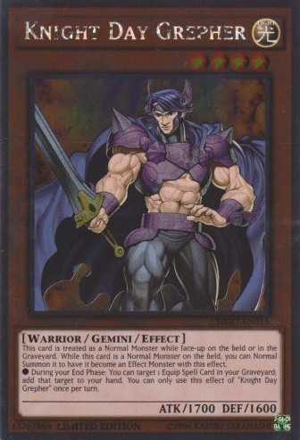 Knight Day Grepher [NKRT-EN015] Platinum Rare | Odin's Place