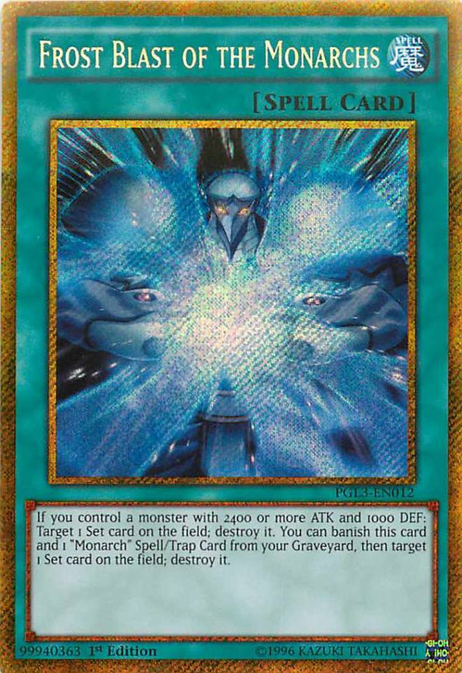 Frost Blast of the Monarchs [PGL3-EN012] Gold Secret Rare | Odin's Place