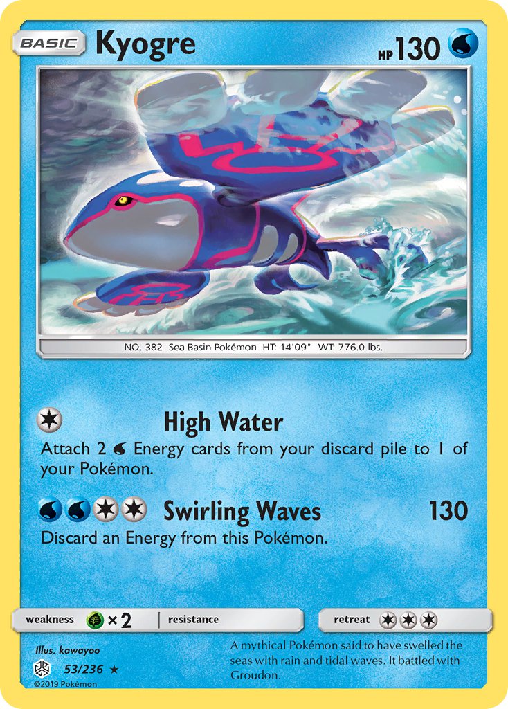Kyogre (53/236) (Cracked Ice Holo) (Theme Deck Exclusive) [Sun & Moon: Cosmic Eclipse] | Odin's Place