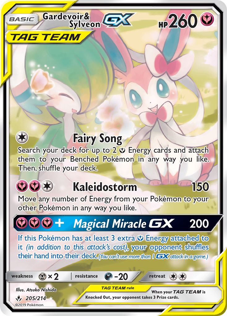 Gardevoir & Sylveon GX (205/214) [Sun & Moon: Unbroken Bonds] | Odin's Place