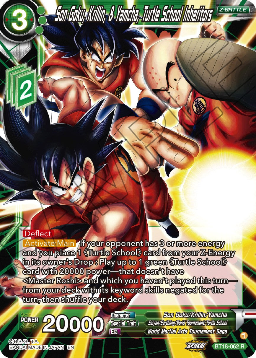 Son Goku, Krillin, & Yamcha, Turtle School Inheritors (BT18-062) [Dawn of the Z-Legends] | Odin's Place
