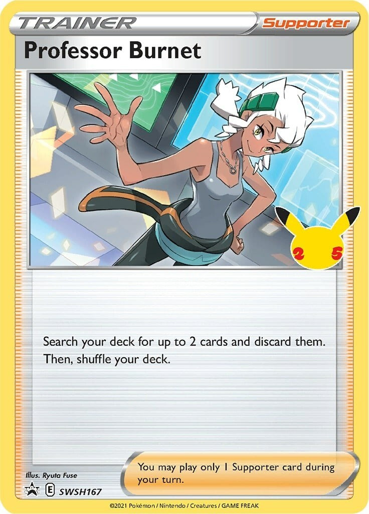 Professor Burnet (SWSH167) (25th Anniversary Stamp) [Sword & Shield: Black Star Promos] | Odin's Place