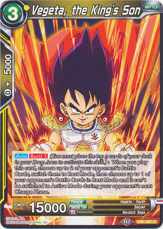 Vegeta, the King's Son (DB1-067) [Dragon Brawl] | Odin's Place