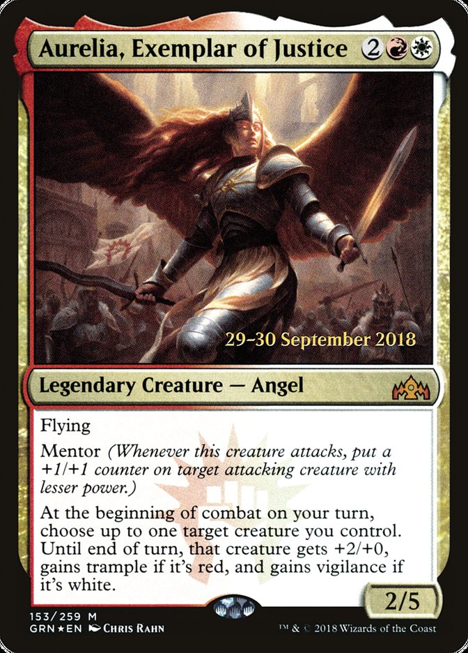 Aurelia, Exemplar of Justice (153) [Guilds of Ravnica Prerelease Promos] | Odin's Place