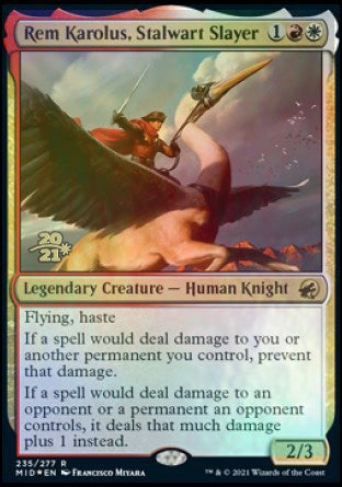 Rem Karolus, Stalwart Slayer [Innistrad: Midnight Hunt Prerelease Promos] | Odin's Place