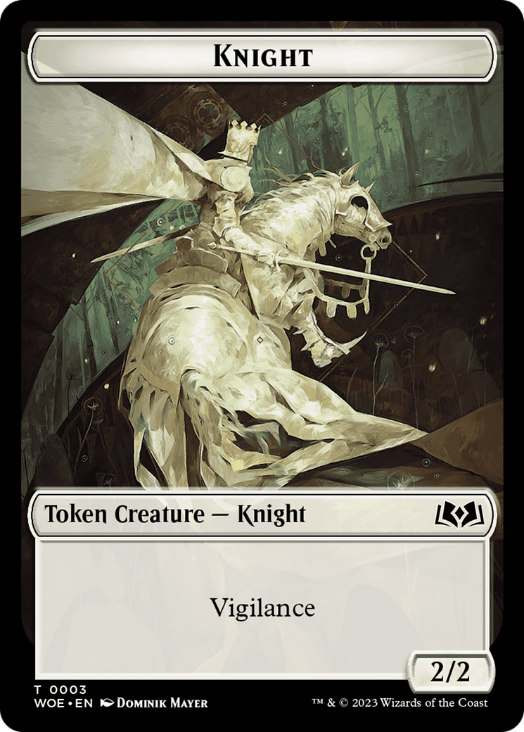 Knight // Food (0012) Double-Sided Token [Wilds of Eldraine Tokens] | Odin's Place