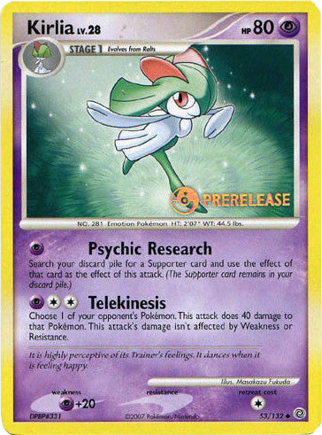Kirlia (53/132) (Prerelease Promo) [Diamond & Pearl: Black Star Promos] | Odin's Place