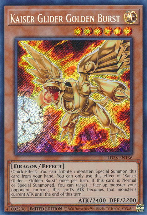 Kaiser Glider Golden Burst [LDS3-EN136] Secret Rare | Odin's Place