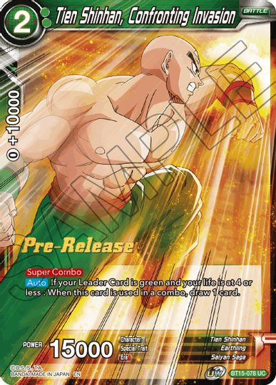 Tien Shinhan, Confronting Invasion (BT15-078) [Saiyan Showdown Prerelease Promos] | Odin's Place