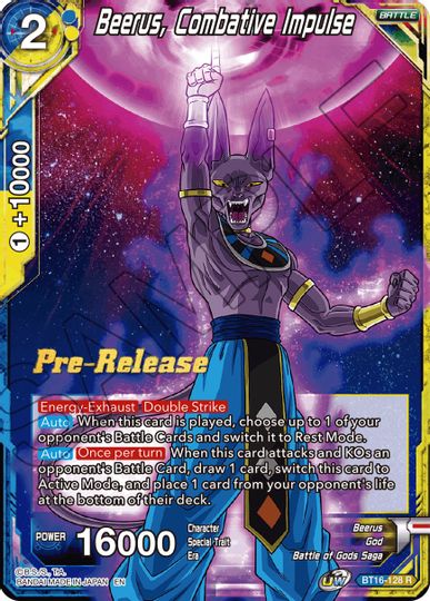 Beerus, Combative Impulse (BT16-128) [Realm of the Gods Prerelease Promos] | Odin's Place